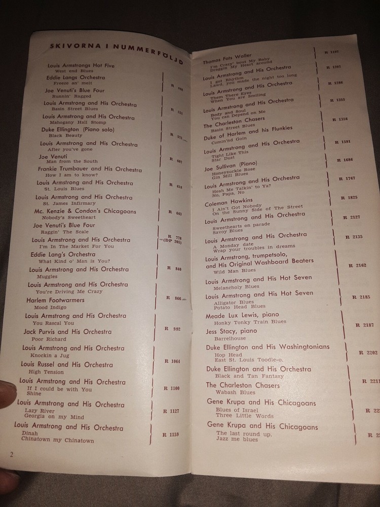 Parlophone Swing Record Catalog 1950