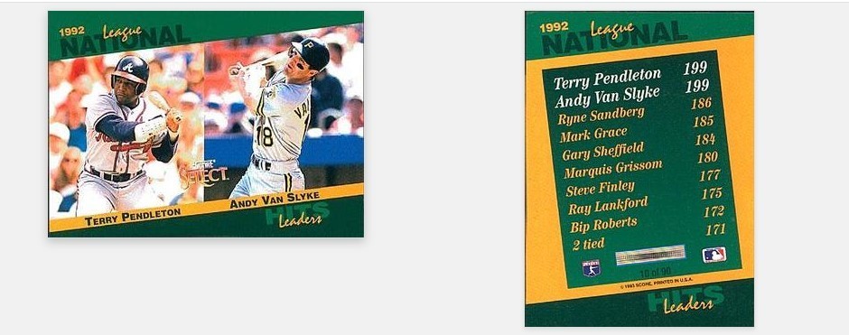 1993 Score Select Stat Leaders Baseball - Complete Your Set