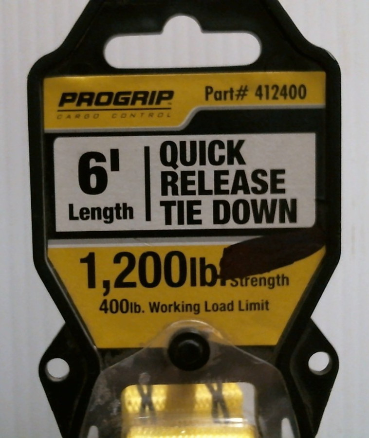 Pro Grip 6' Quick Release Tie Down W/ S Hooks (412400) FS