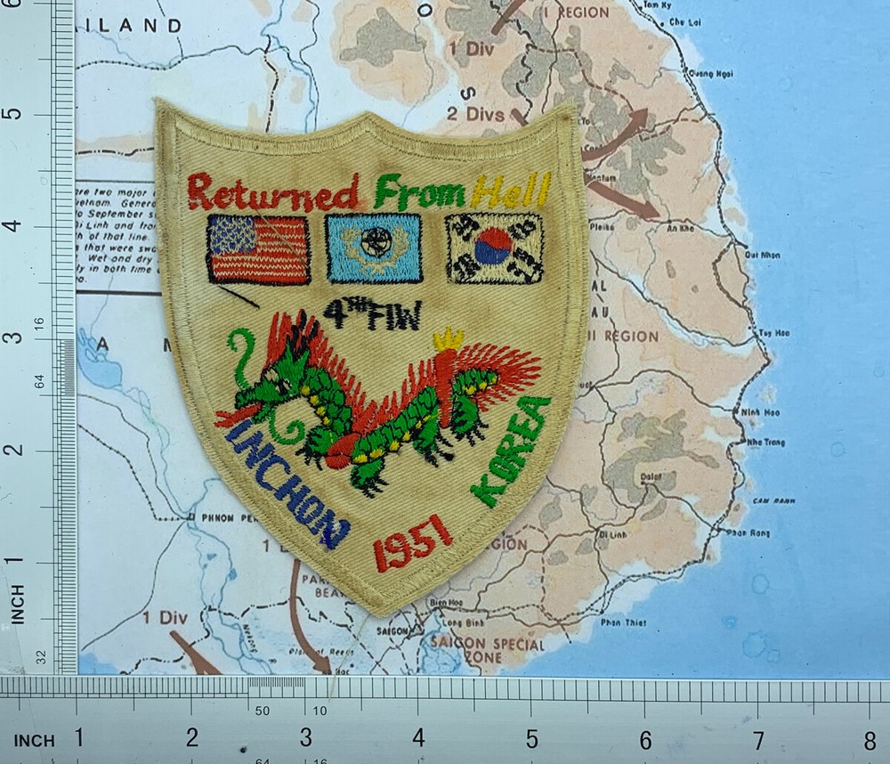 PATCH , RETURN FROM HELL , 1954 , 4 FIW , KOREA PATCH , S6