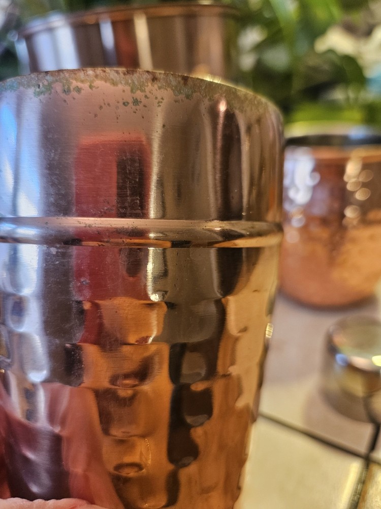 Hammered Copper Bar Tools Drink Mix Set