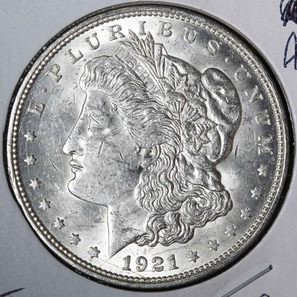 1921-D Morgan Silver Dollar AU+ E369 AST
