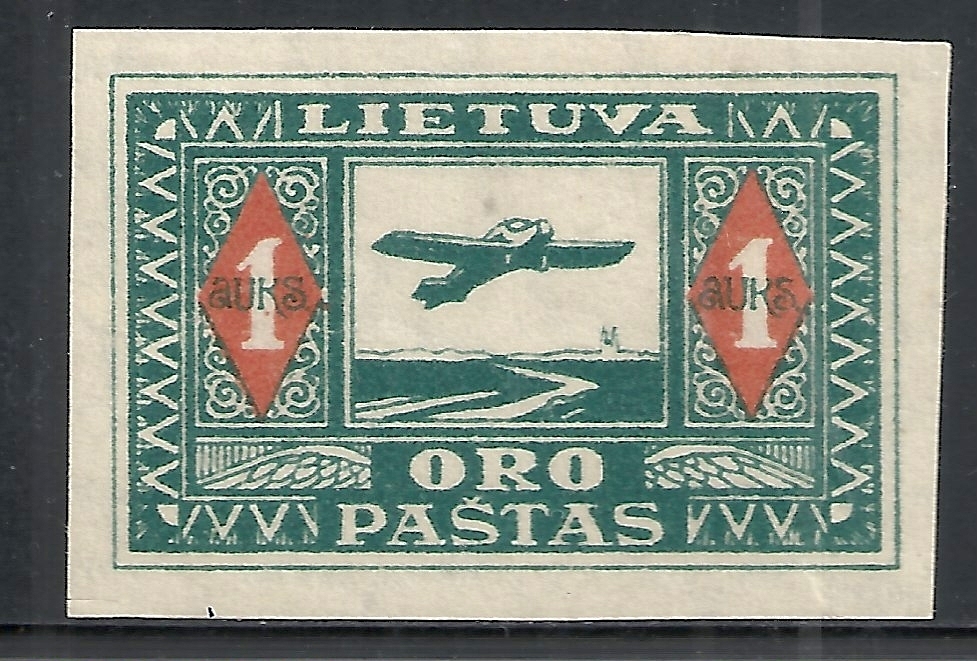 Lithuania 1921 MI 106U Imperforated  MLH  VF