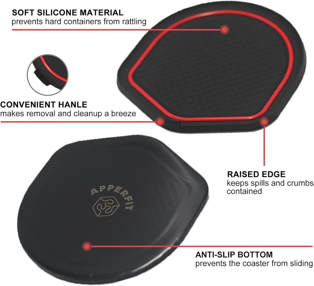 Civic Cup Holder Insert w/Coaster for Center Console Compatible red coaster