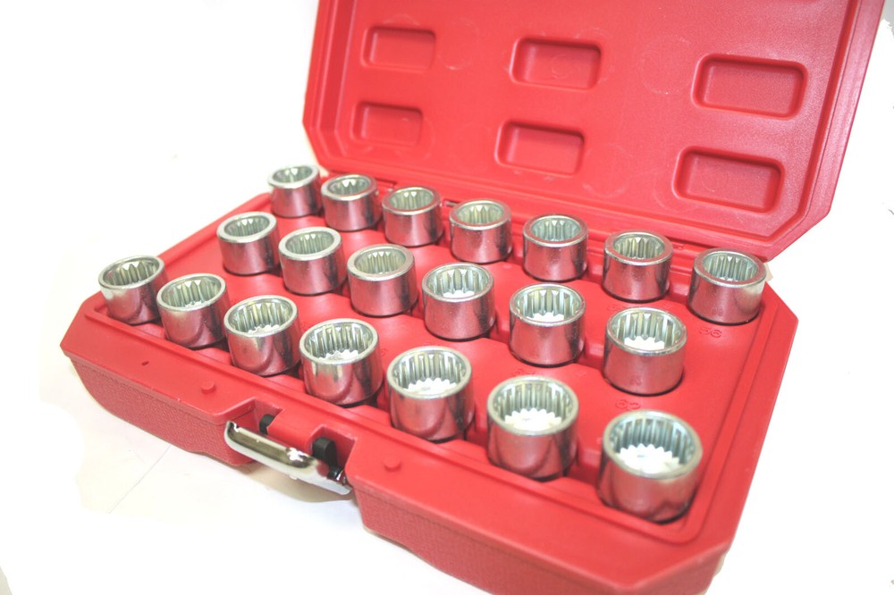 20pc Locking Wheel Nut Key Socket Master OEM Multi Spline For Porsche Cayenne VW