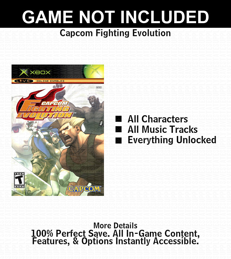 Capcom Fighting Evolution 100% Complete All Xbox USB Saves