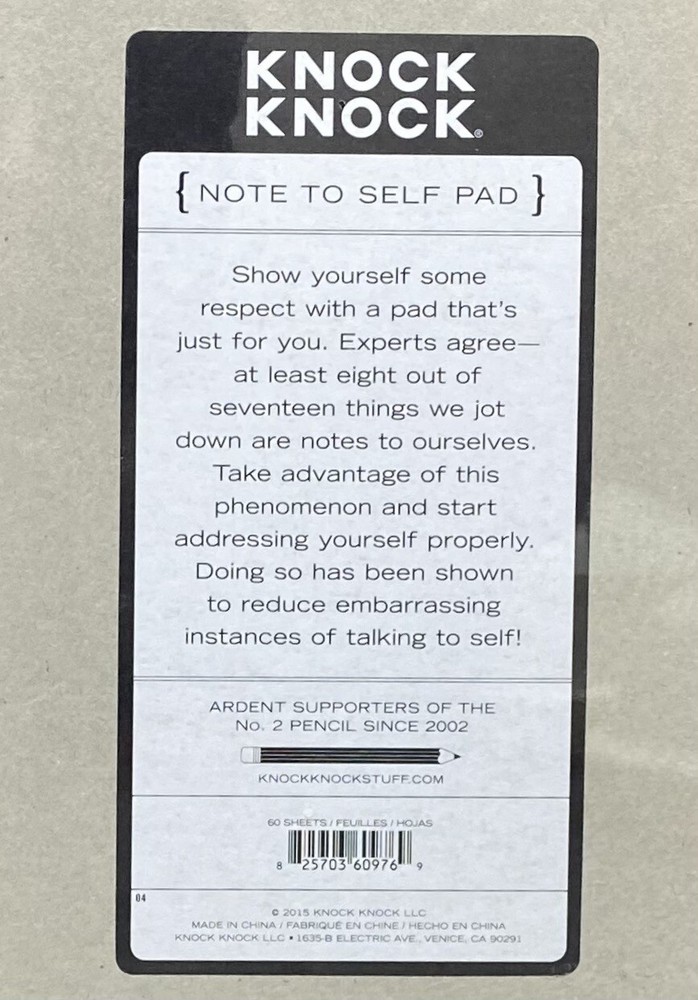 Knock Knock Pads Note To Self 60 Sheets