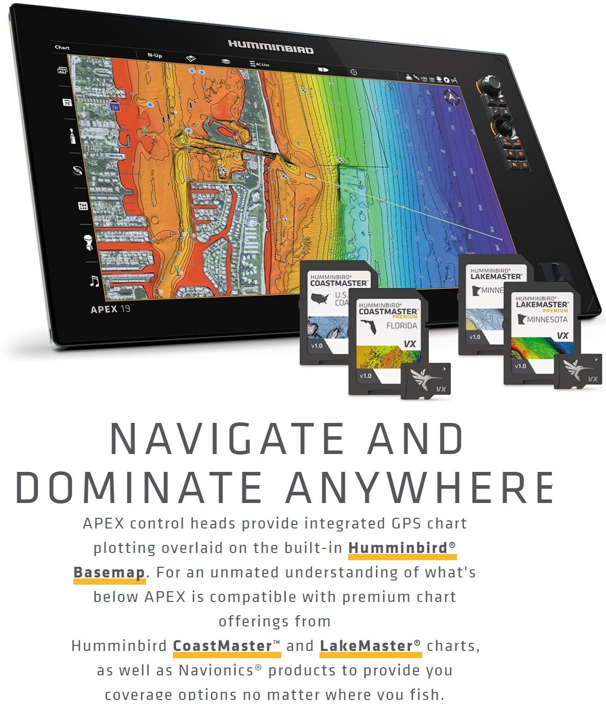 Humminbird APEX 13 MEGA SI+ GPS Chartplotter Bluetooth Fishfinder & Transducer