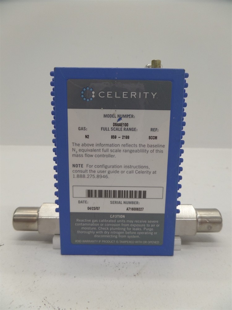Celerity IN2 DSSAE100 Mass Flow Controller N2 859-2188 SCCM
