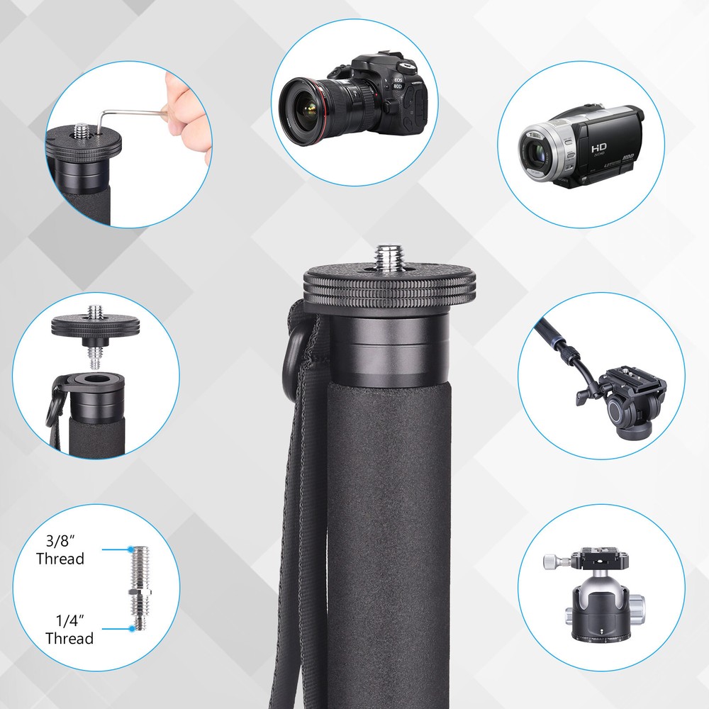 ARTCISE M05 32.4MM Camera Monopod Compact Portable Unipod Aluminum 5-Section