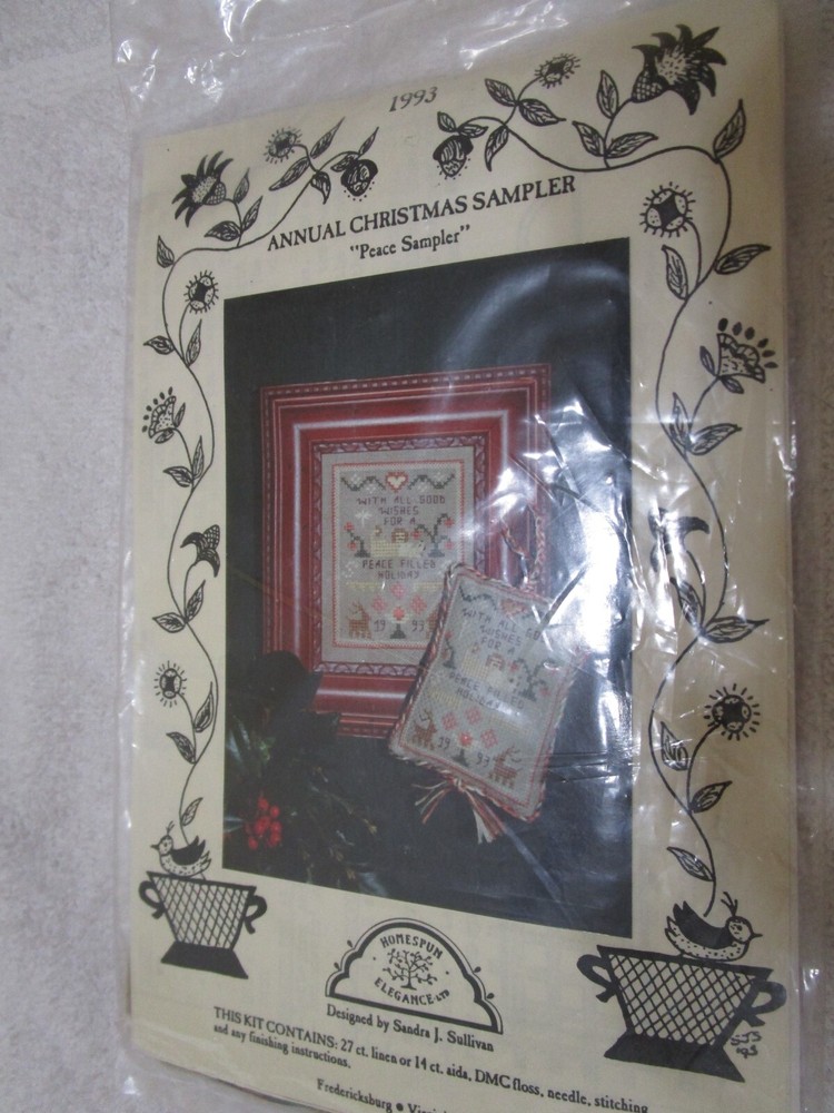 Peace Sampler - Annual Christmas Sampler Kit #93SP-A (Homespun Elegance, 1993)