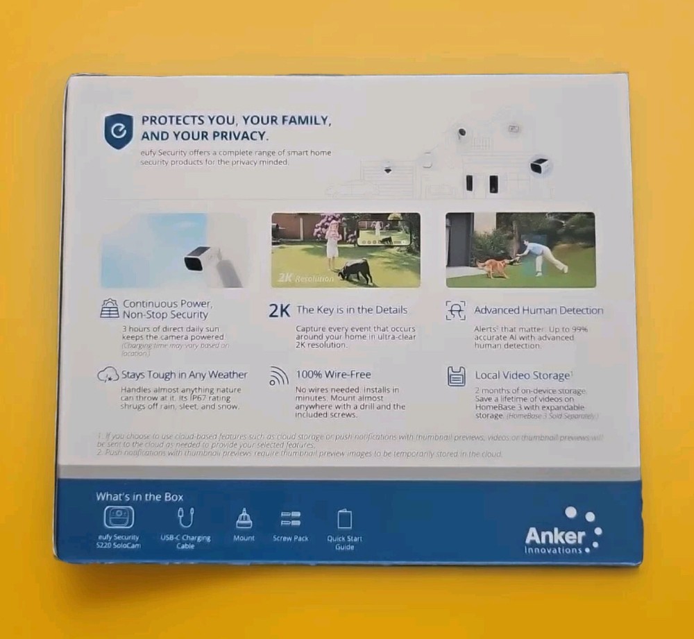 Eufy S220 - Tiny But Mighty Continuous Solar Power 2K Security Camera SoloCam