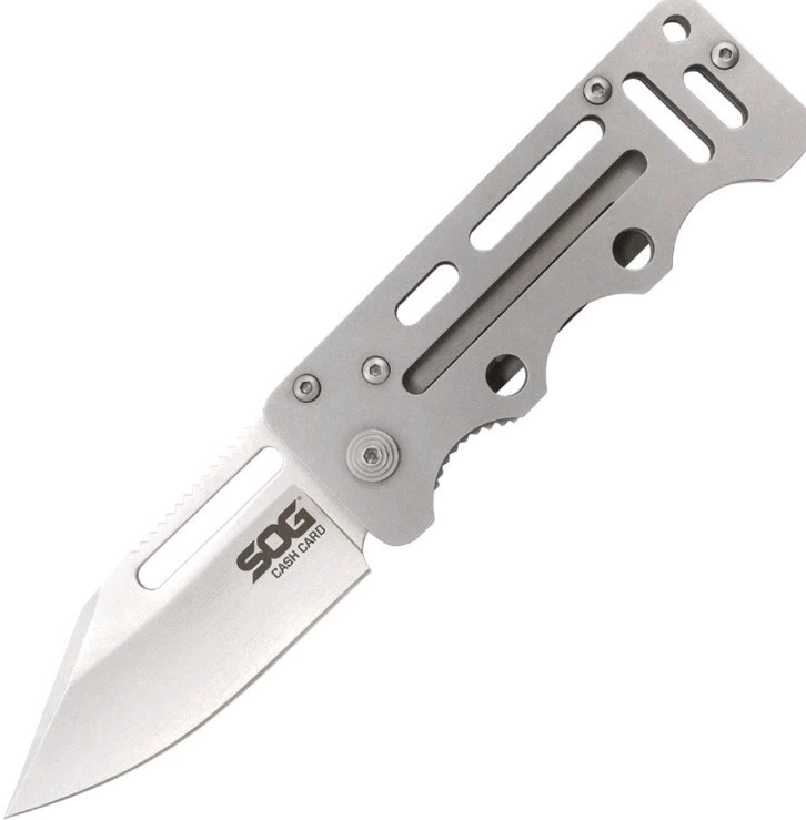 SOG Cash Card Folding Knife Money Clip Plain Edge Stainless