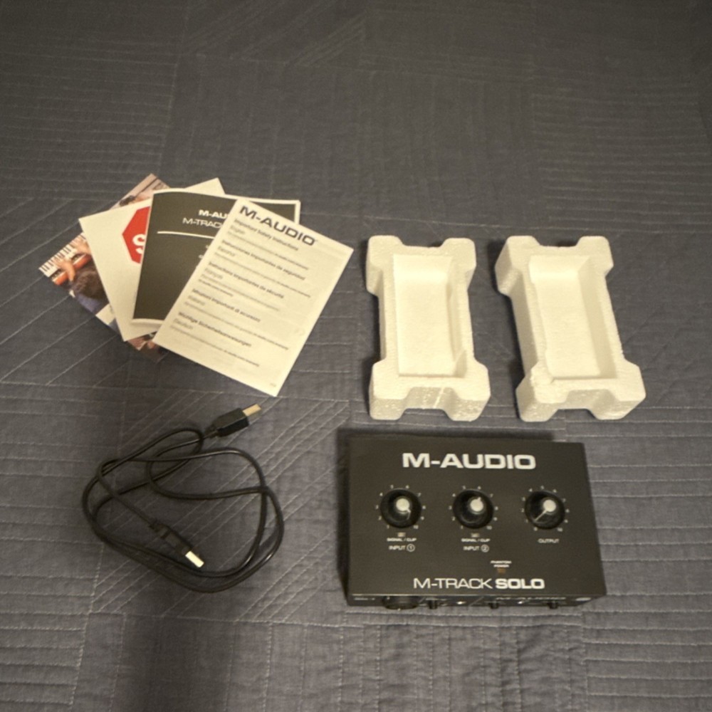 M-Audio M-Track Solo USB Audio Interface, 2 Channels, Phantom Power