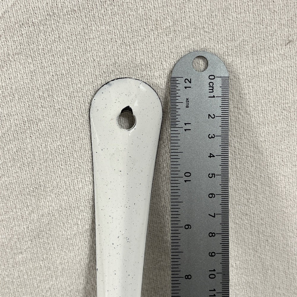 Enamelware Buffalo Spoon white 12" Kiln Fired Daugherty Studio