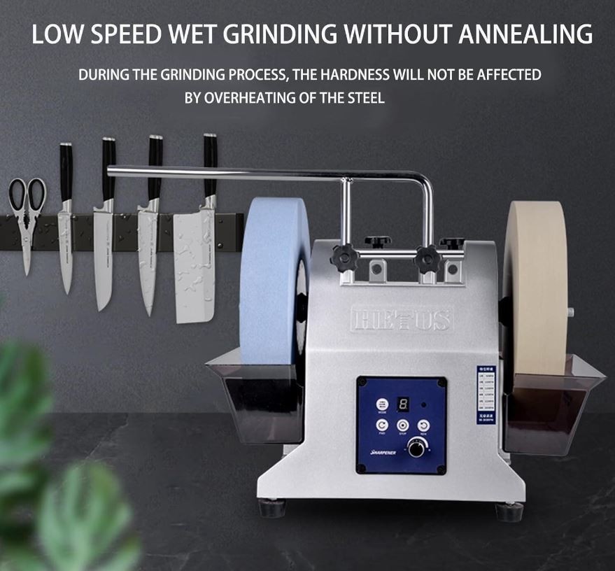 Knife Sharpening Machine 10-Inch Two-Direction Water Cooled Wet & Dry Sharpener