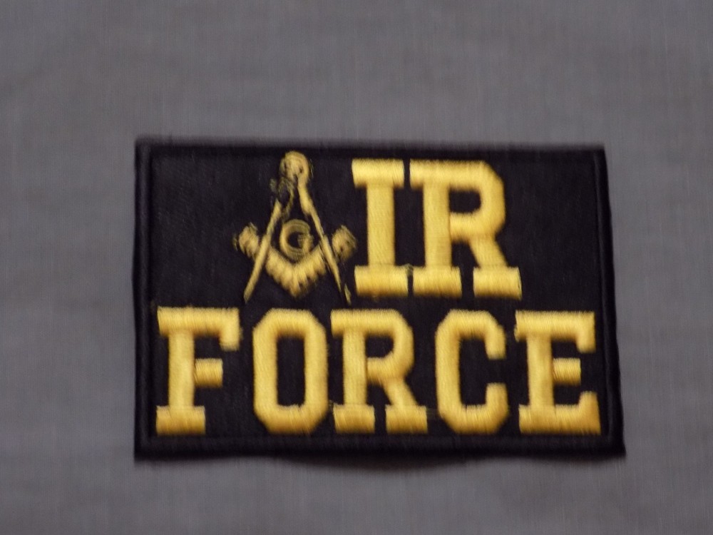 Masonic Air Force Square Compass Patch Iron Sew Freemason Fraternity NEW!