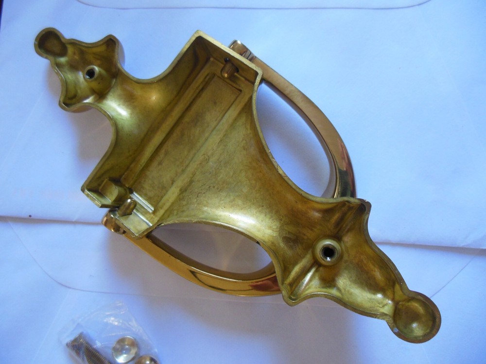 Solid Brass Door Knocker * High Luster / With mounting hardware * Free Shipp.
