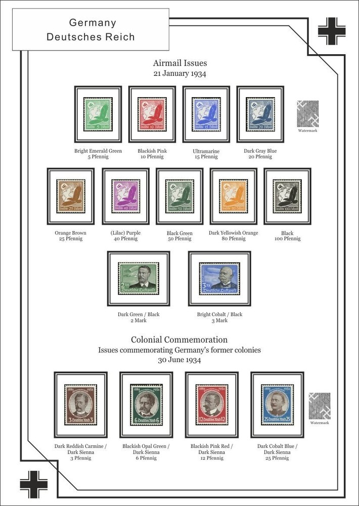Deutsches Reich III 1933-1945, third Reich, PDF ( DIGITAL ) STAMP ALBUM PAGES