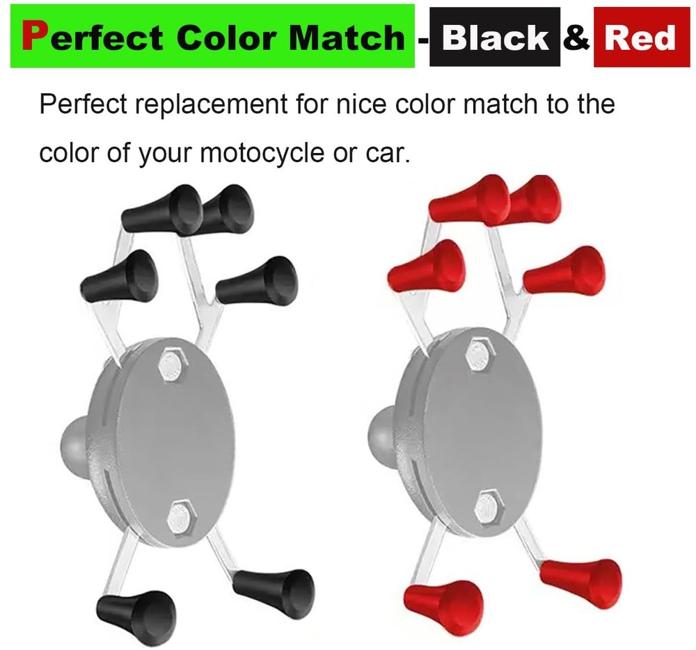 Rubber Tips for Ram Mounts X-Grip Mount, Balck & Red Silicone Caps | Accessor...