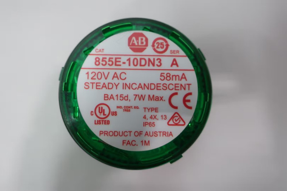 Allen Bradley 855E-10DN3 Green Light Module 120v-ac