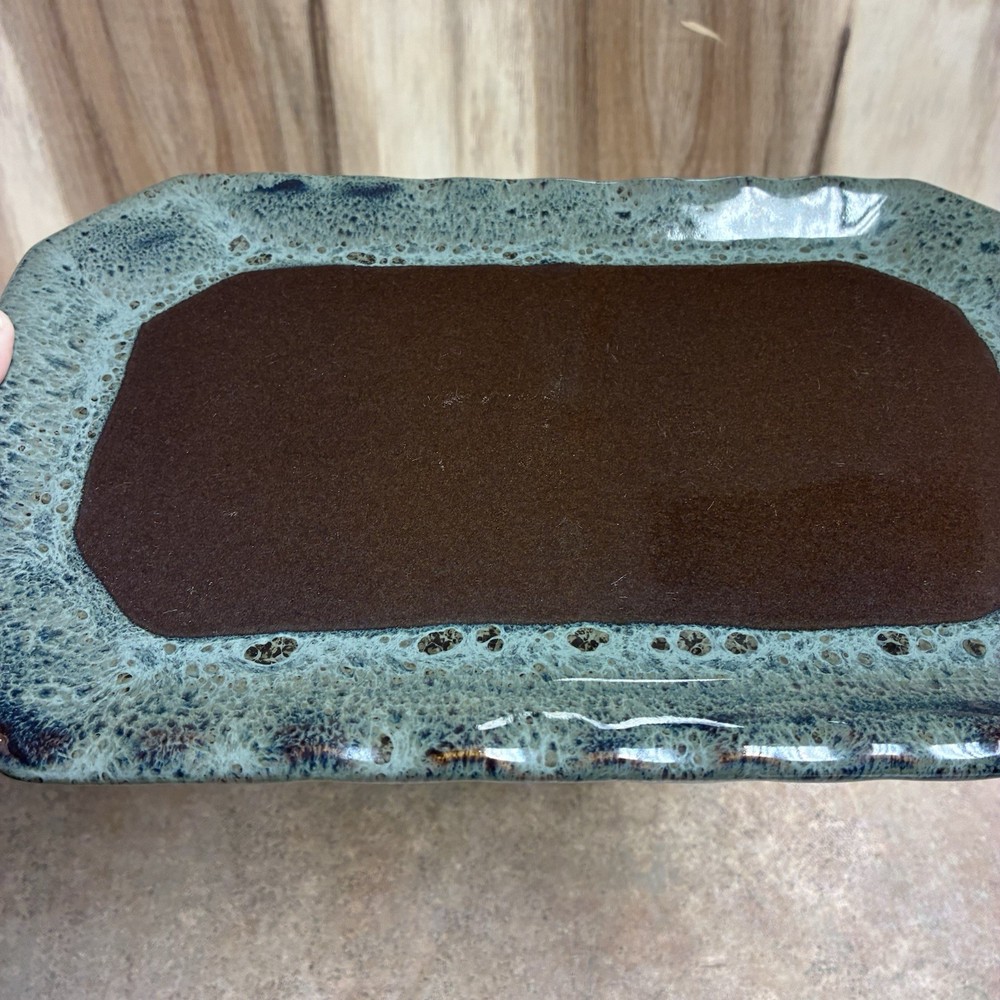 New Clay In Motion Handmade Ceramic Rectangular Tray Signed Never 2016