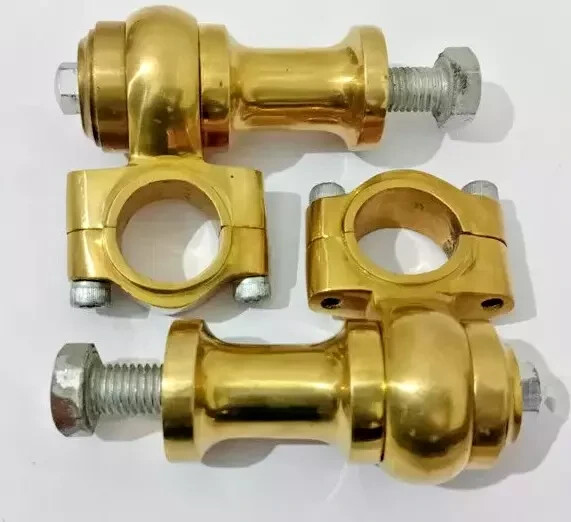Fits Universal Motorcycle 1" Handlebar Risers Clamp 2" Rise Brass