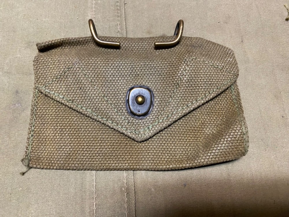 ORIGINAL WWII US ARMY M1942 FIRST AID CARRY BELT POUCH-OD#7