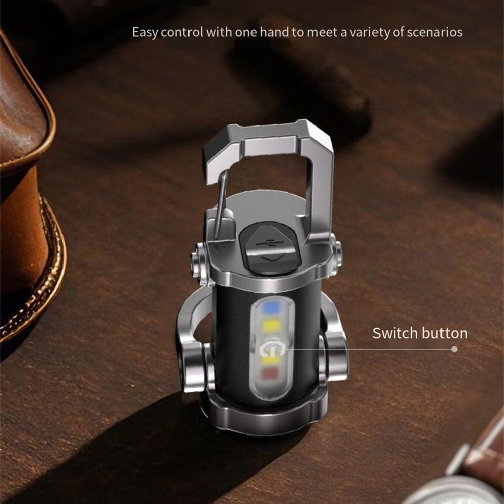 Lightweight Waterproof Mini Flashlight Keychain with Six Lighting Modes