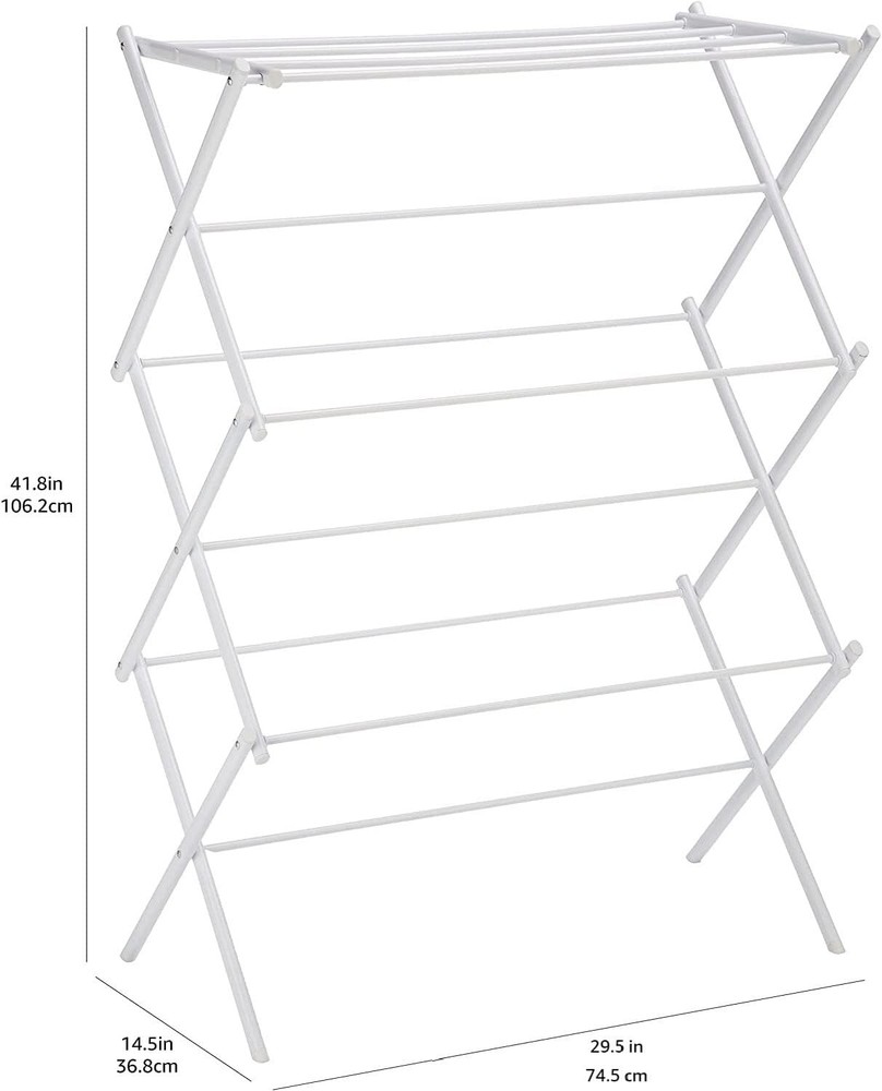 Amazon Basics Foldable Portable Clothes Drying Rack for Indoor Air Drying, Colla