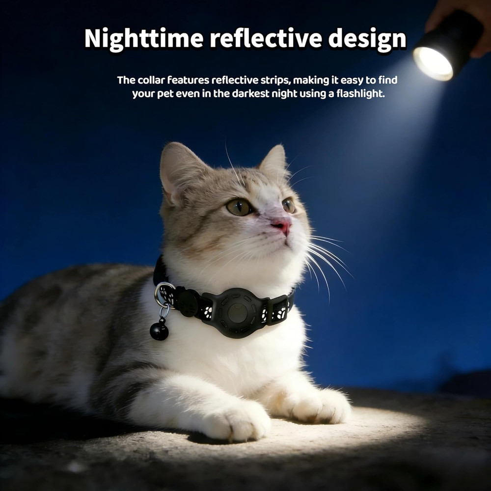 GPS Collar for Cats，Pet Tracker (Android Only) Smart Tag,Waterproof Compatible w