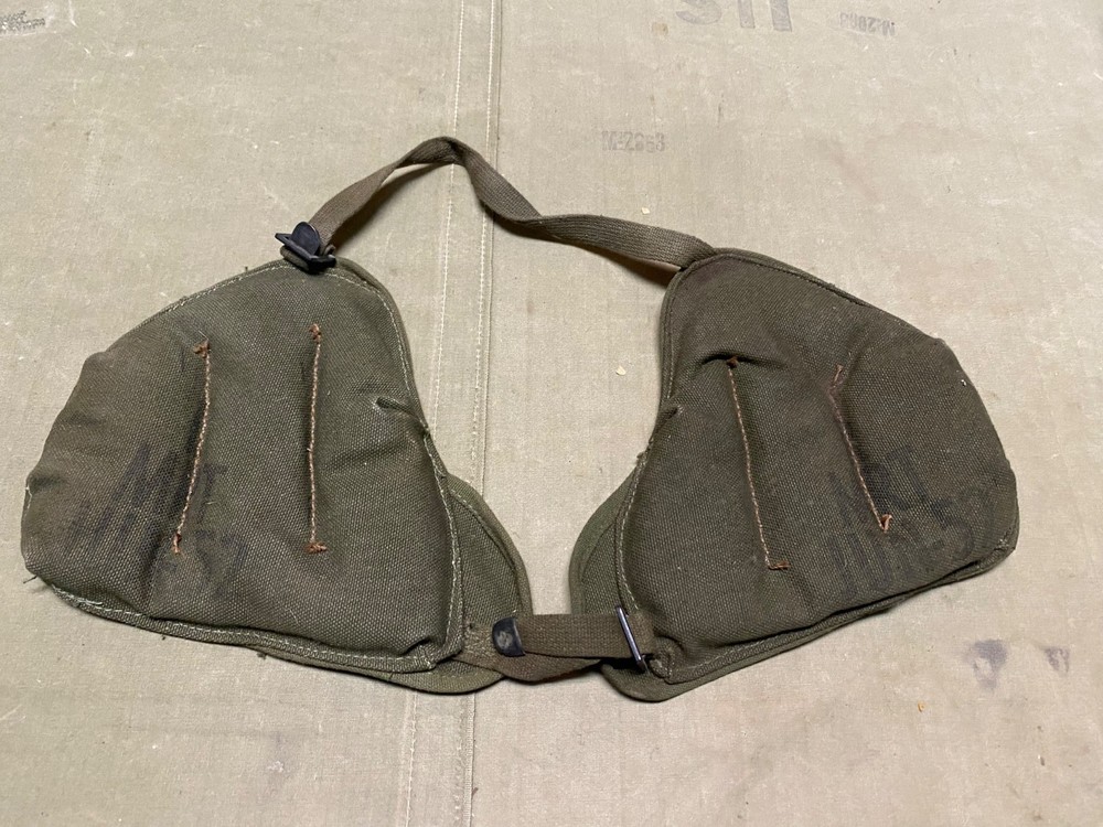 ORIGINAL WWII US ARMY 60MM 81MM MORTAR TEAM CARRY SHOULDER PADS-OD#7