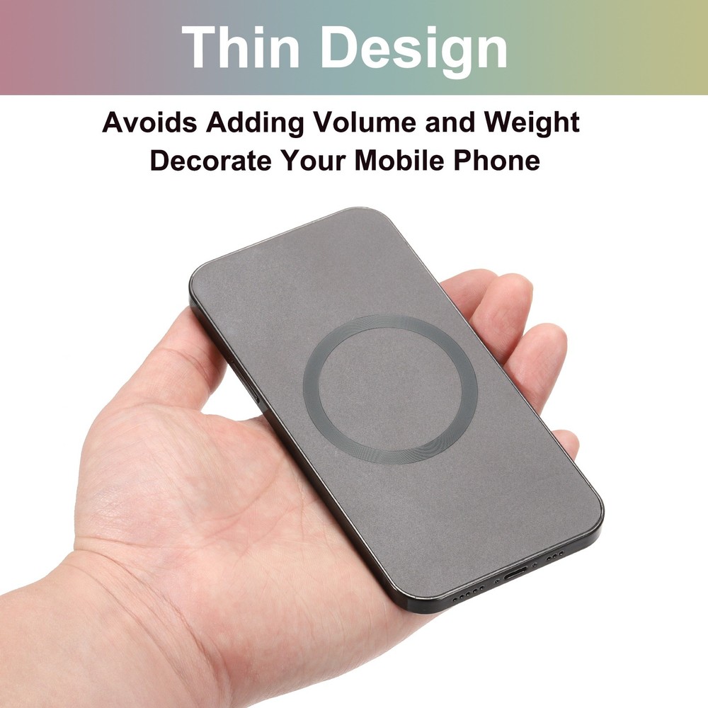 4Pcs Magnetic Adapter Ring, Magnetic Wireless Charger Conversion Kit, Grey