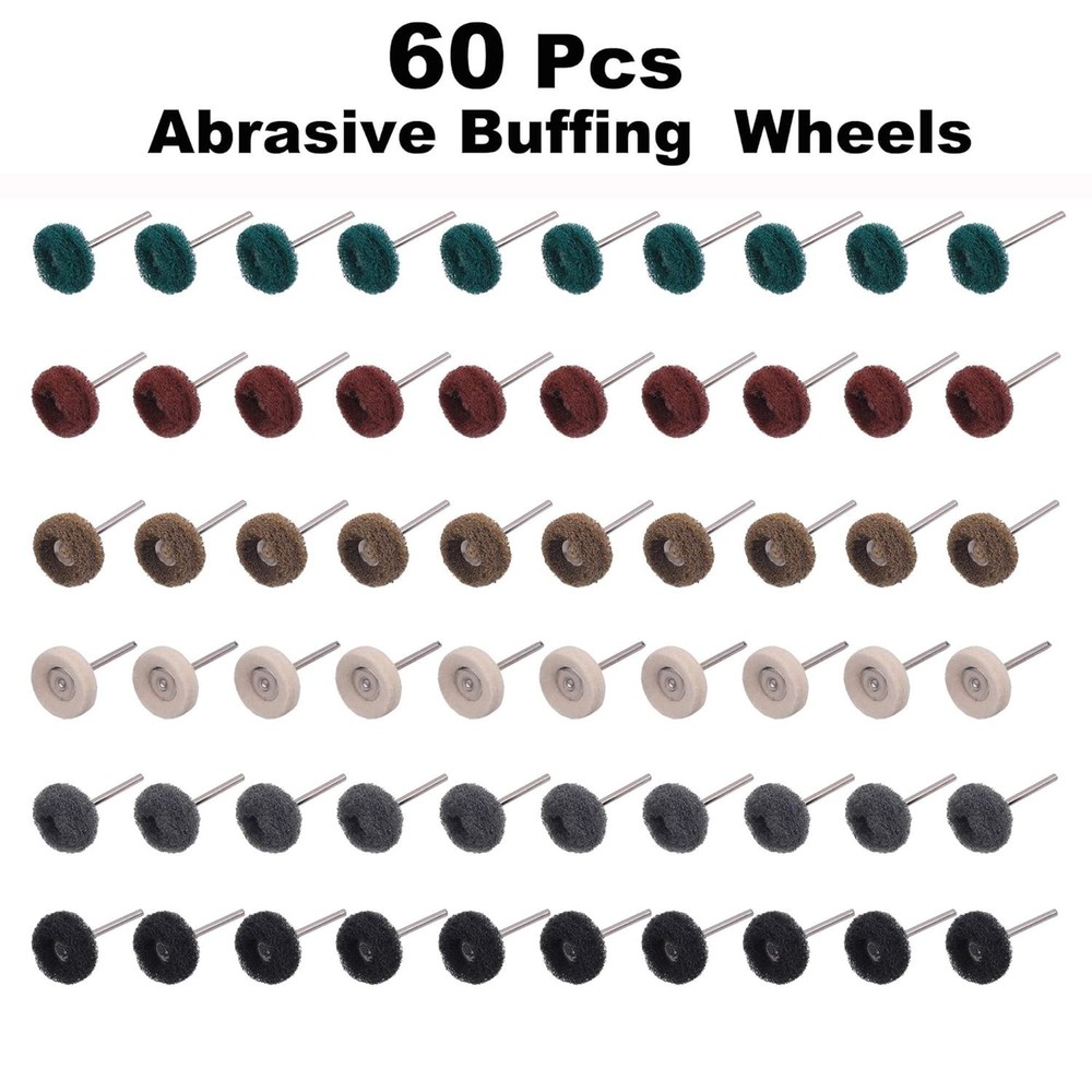 Ceramic Buffing Polishing Wheels - 1" Diameter, 60 Pack for Rotary Tools