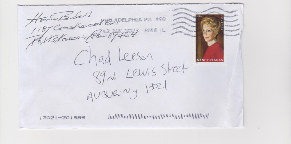 HOWIE BEDELL CINCINNATI REDS PERSONALIZED AUTOGRAPHED WITH ENVELOPE