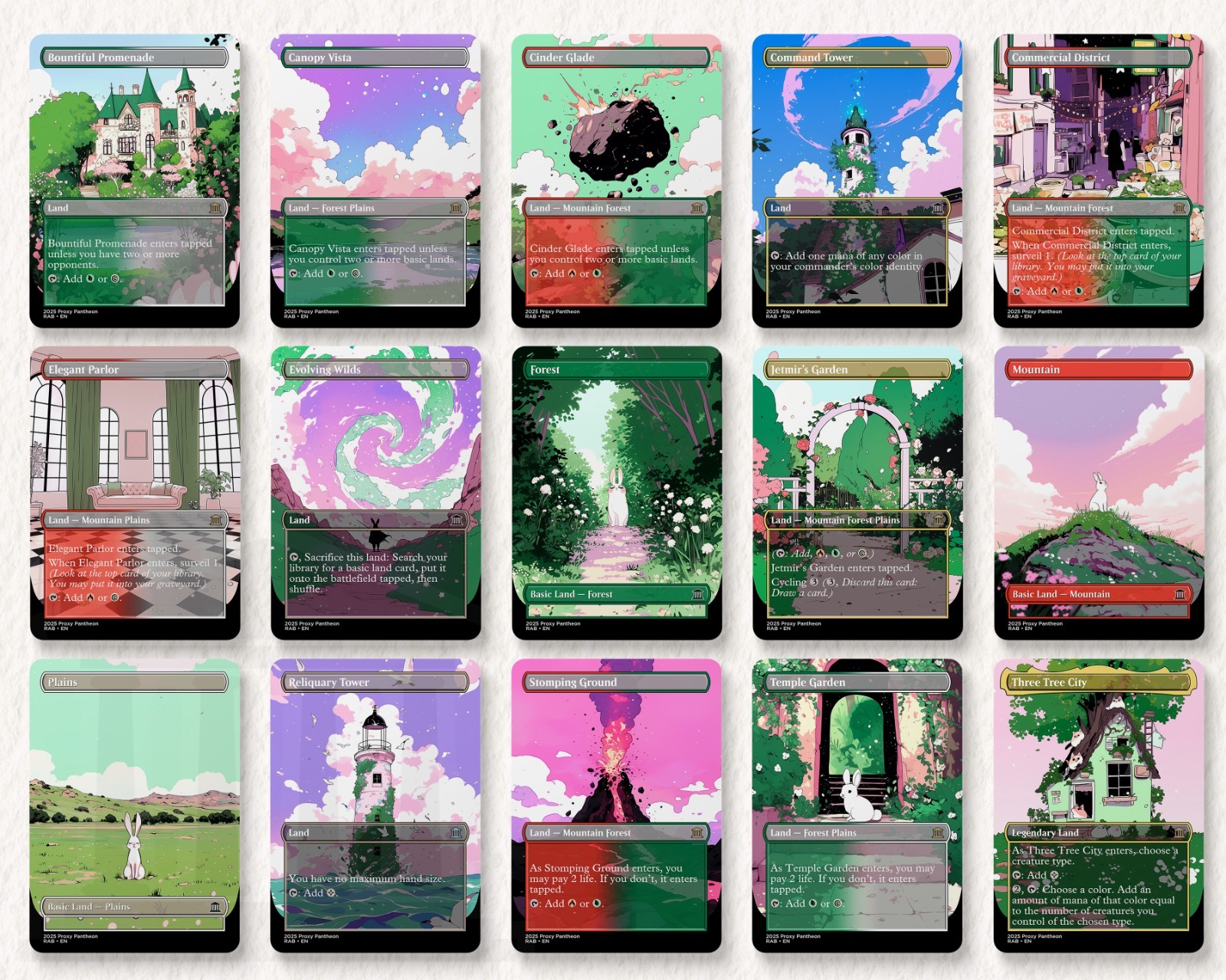 Rabbit Tribal Proxy Deck | 108 Playtest Cards | High Quality Altered Art