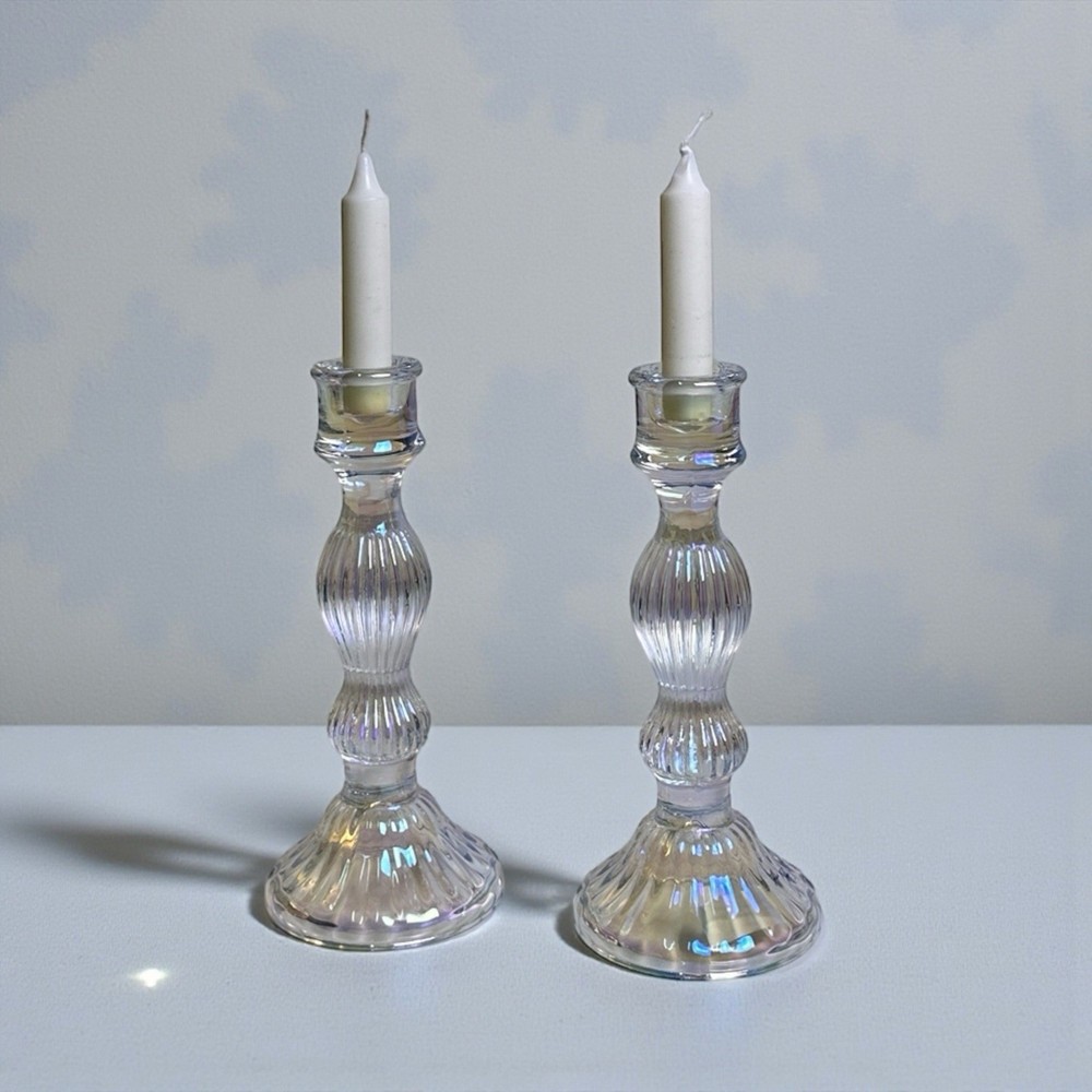 iridescent candle holder