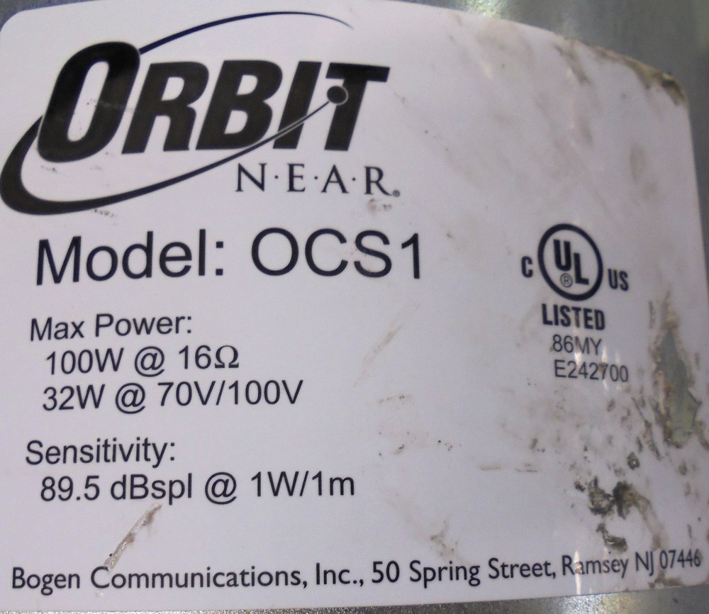 CEILING SPEAKER, OCS1, SN 085100219, 70V 100V