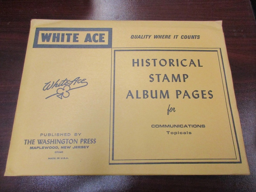 "WHITEACE"HISTORICAL STAMP PAGES #COMMUNICATIONS TOPICALSL W/FREE SHP.