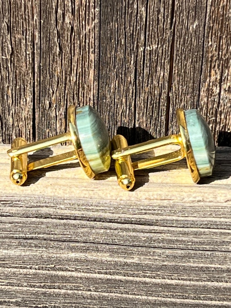 Gary Green Jasper Gold Cufflinks