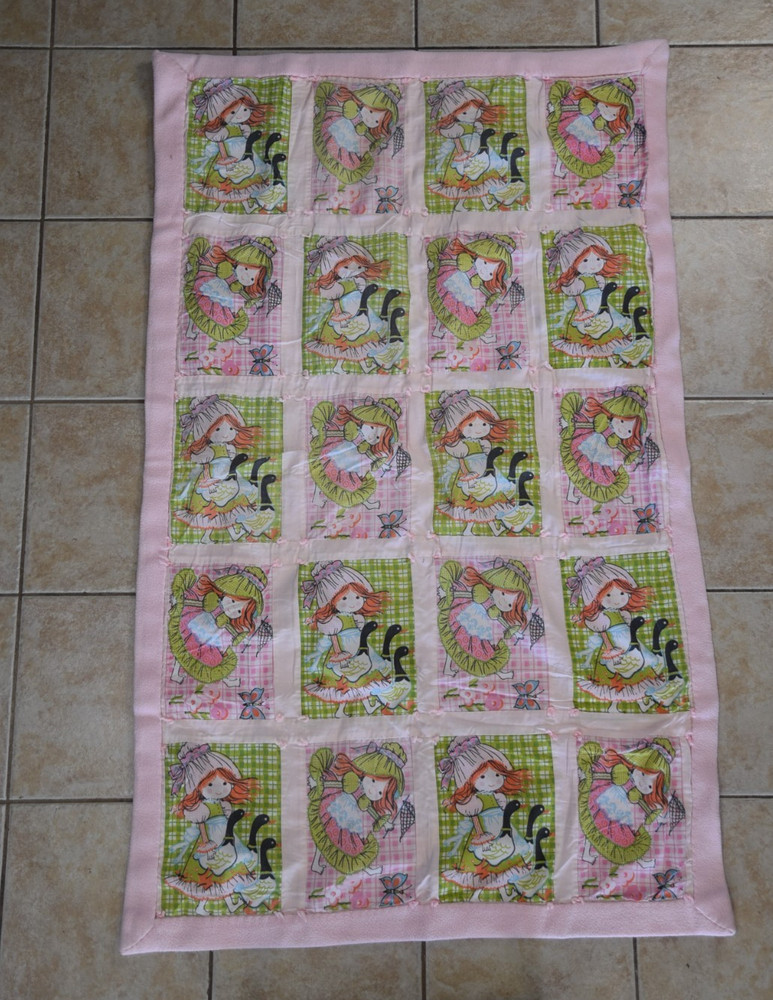 Vintage Katie's Patchwork Sears Crib Blanket Throw Retro Children's Quick Quilt