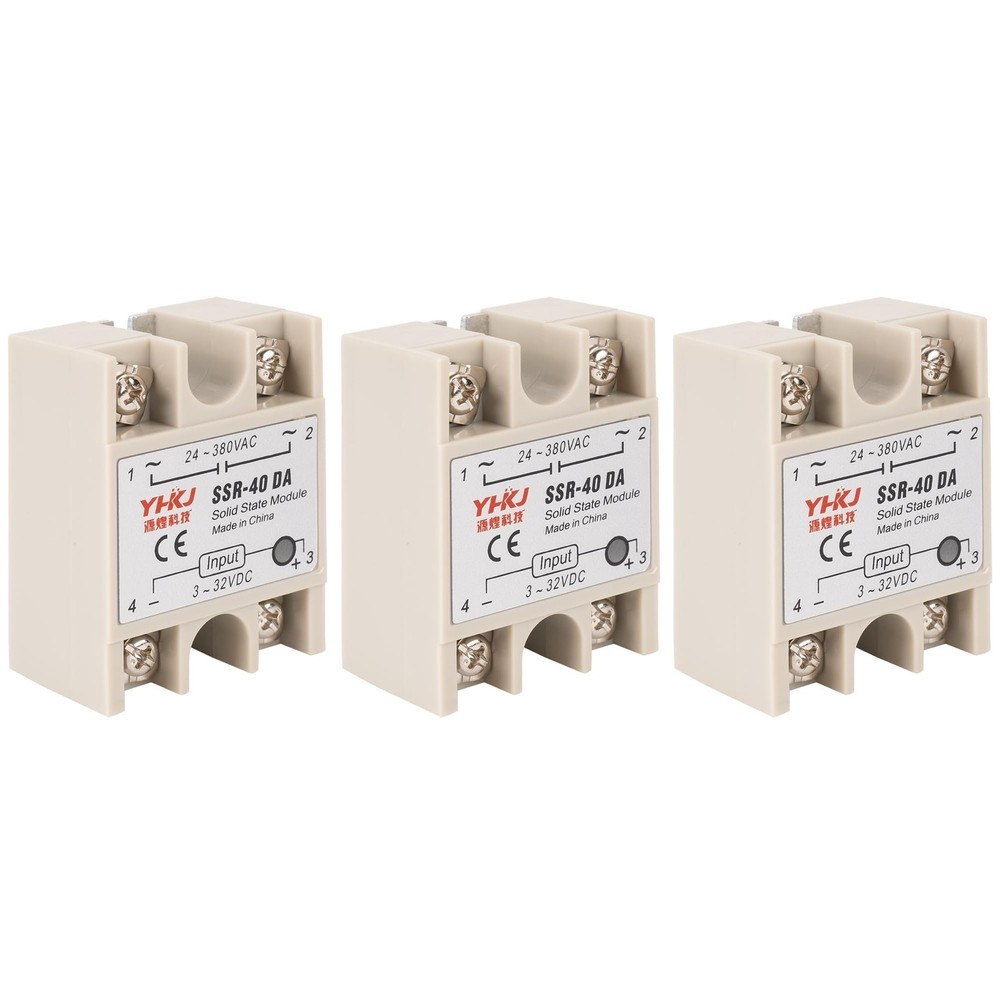 BlueStars 3PCS Solid State Relay SSR40DA DC to AC Input 332VDC Output 24380VA...