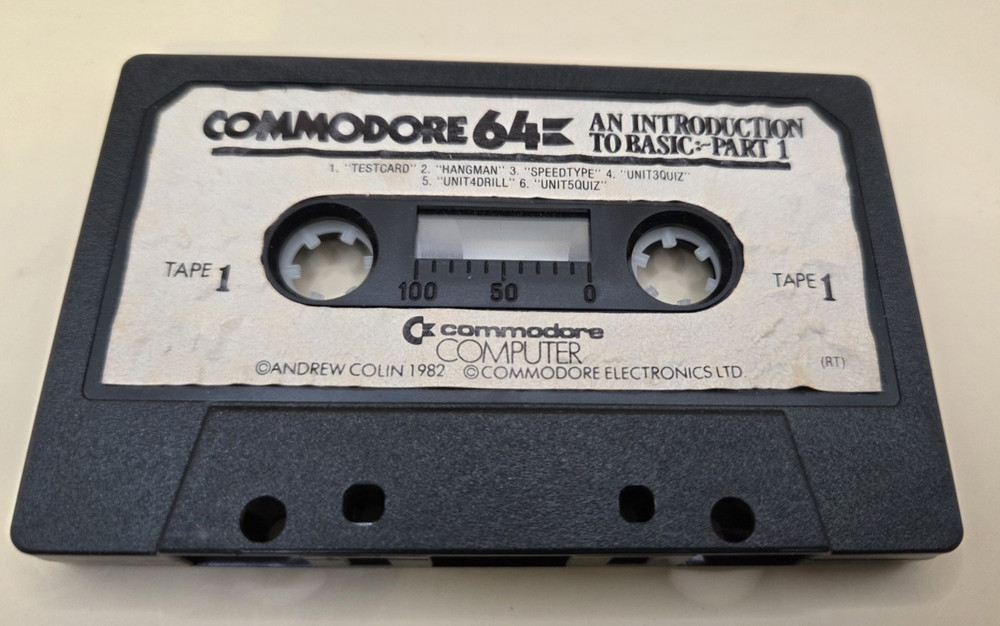 Commodore 64 - An Introduction to Basic Part 1 Cassette Tape 1 Untested