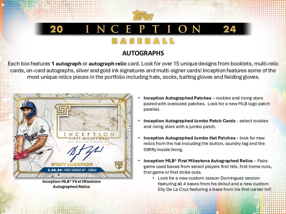2024 Topps Inception Baseball Hobby Box