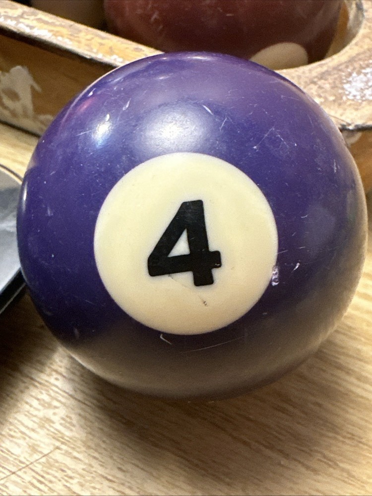 Vintage Billiard Pool Ball #4 Solid Replacement 2 1/4" Purple