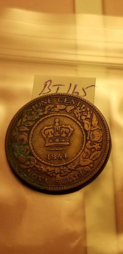 1864 Nova Scotia Canada Large Cent Idbt1..