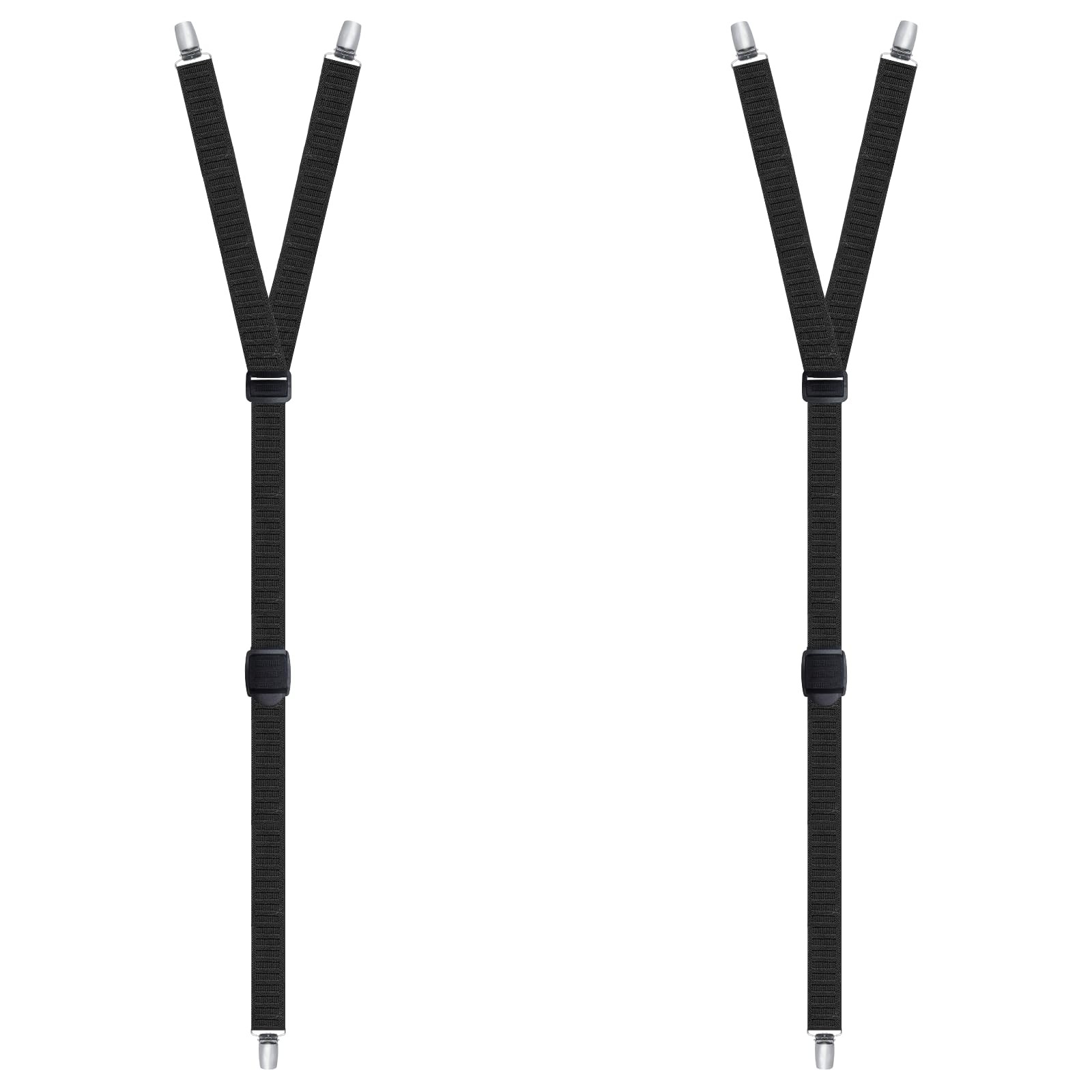 Black Shirt Stays for Men Garters with Non Slip Clips Sock