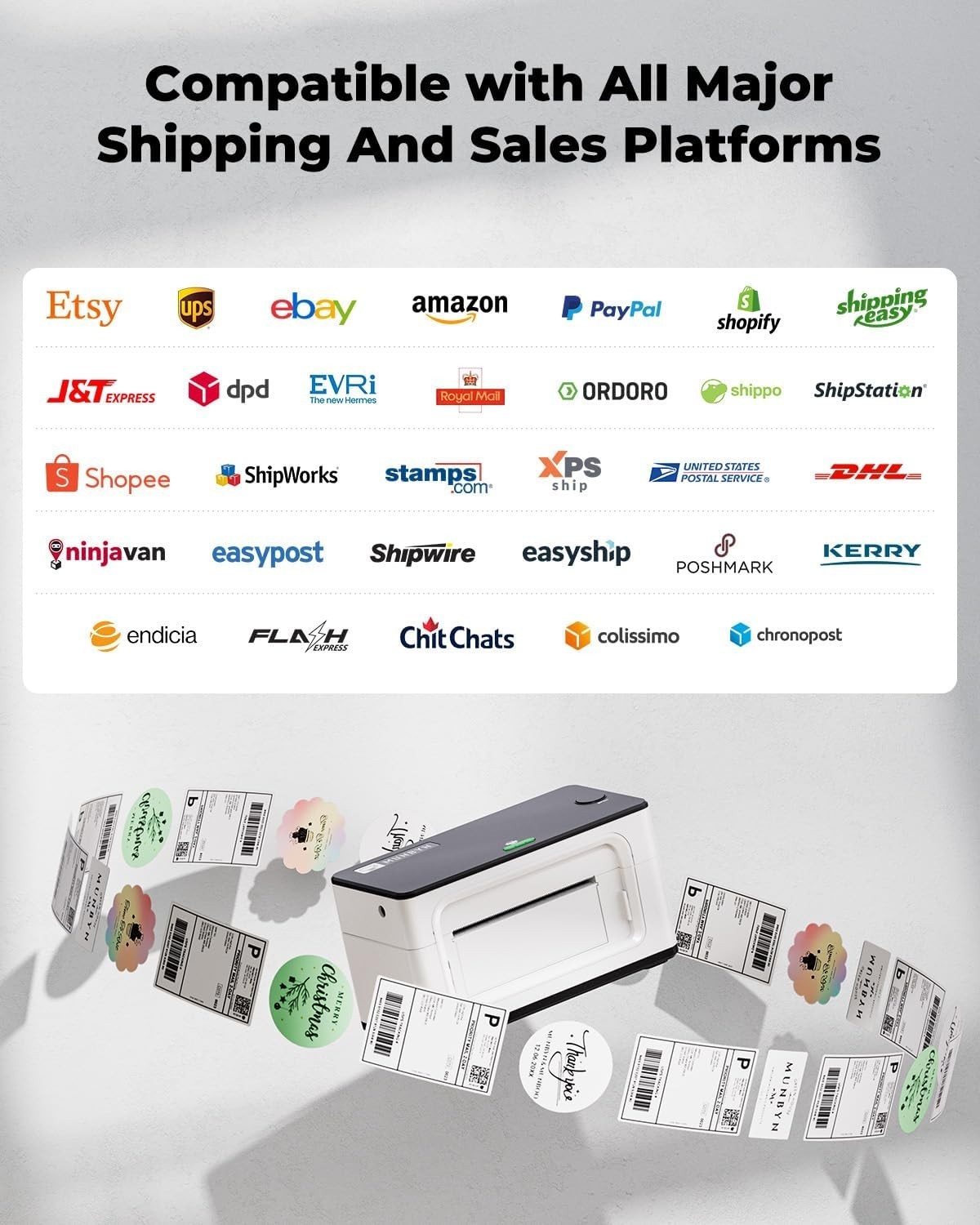Bluetooth Thermal Label Printer 941BP, Wireless 300DPI