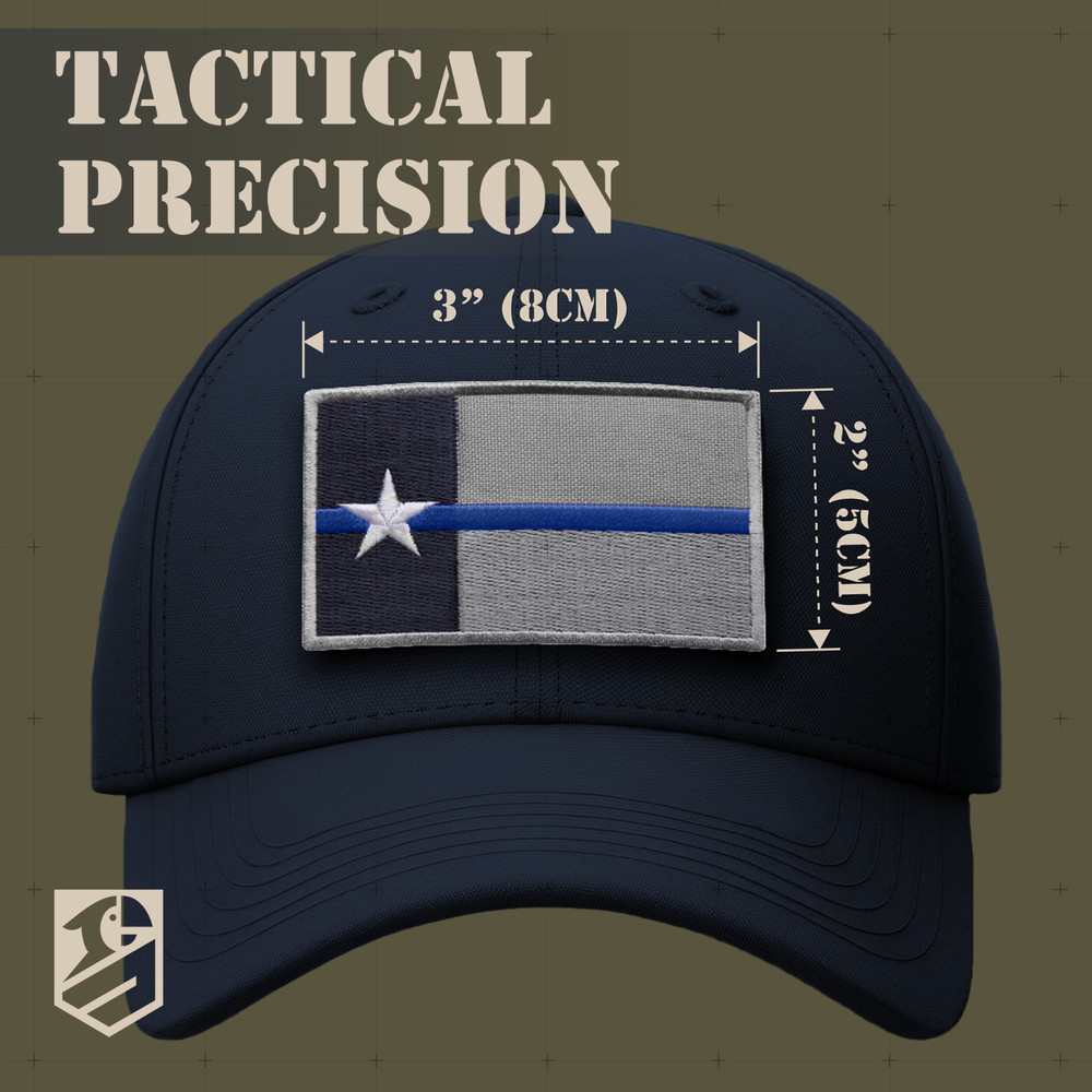 2Pcs Blue Line Flag Patch, Embroidered Texas Flag Patch with Thin Blue Line