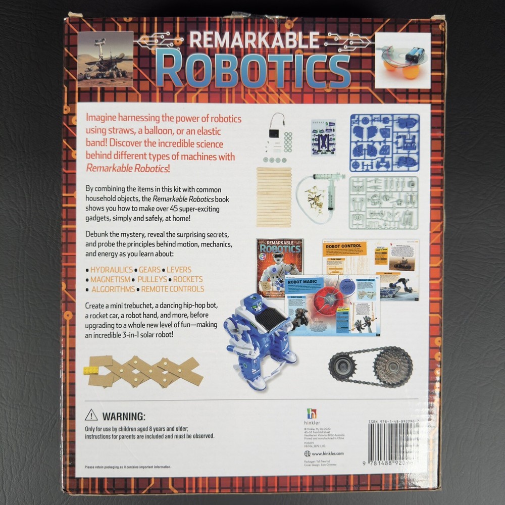 Remarkable Robotics Book & Science Kit 3 in 1 Robot 58 Pieces , 45+ Experiments